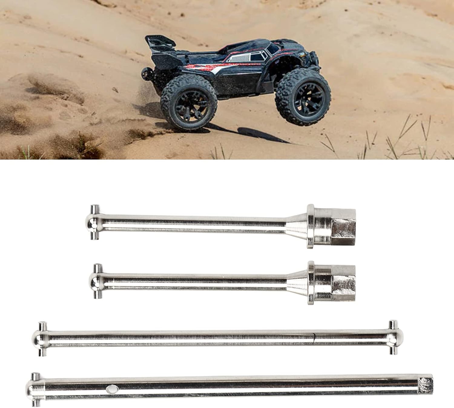 Oumefar RC Car Drive Shaft, High Load Capacity Steel RC Middle Drive Shaft for Axial JR 1/18 RC Car Upgrade Part Accessory(Money)