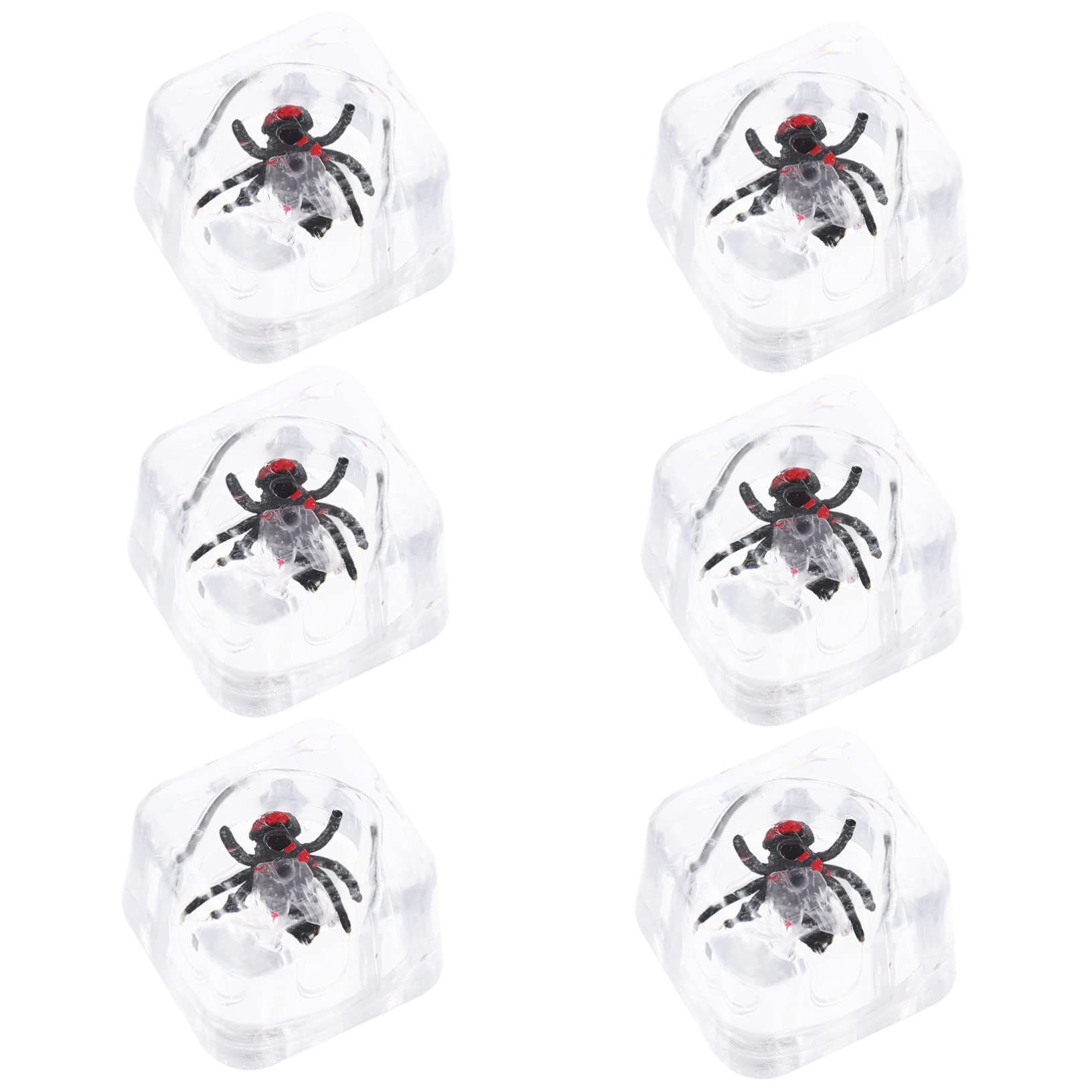 ibasenice6pcs Tricky Ice Cube Worm Toy Prank Ice Toy Ice Cubes Fake Ice Toy Ice Cube with Bugs Small Ice Cube Toy Flying Toys Ice with Portable Prank Toys Ice Cube Fly Kids Toys Plastic