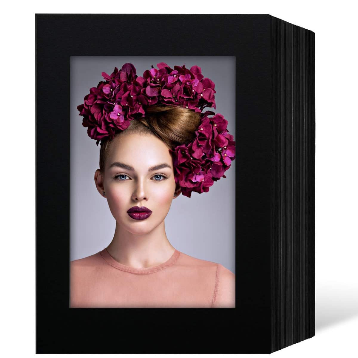 Schoeller & Stanzwerk© - 100 Stück Endlosleporellos für 10x15 cm Fotos Hochformat - schwarz ohne Rand