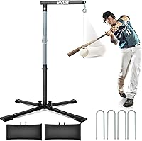 FITPLAYSPORTS Batting Tee with Tethered Auto-Reset Ball - Adjustable 20-45" for Baseball Softball - Stable Metal X-Base Hitting Trainer