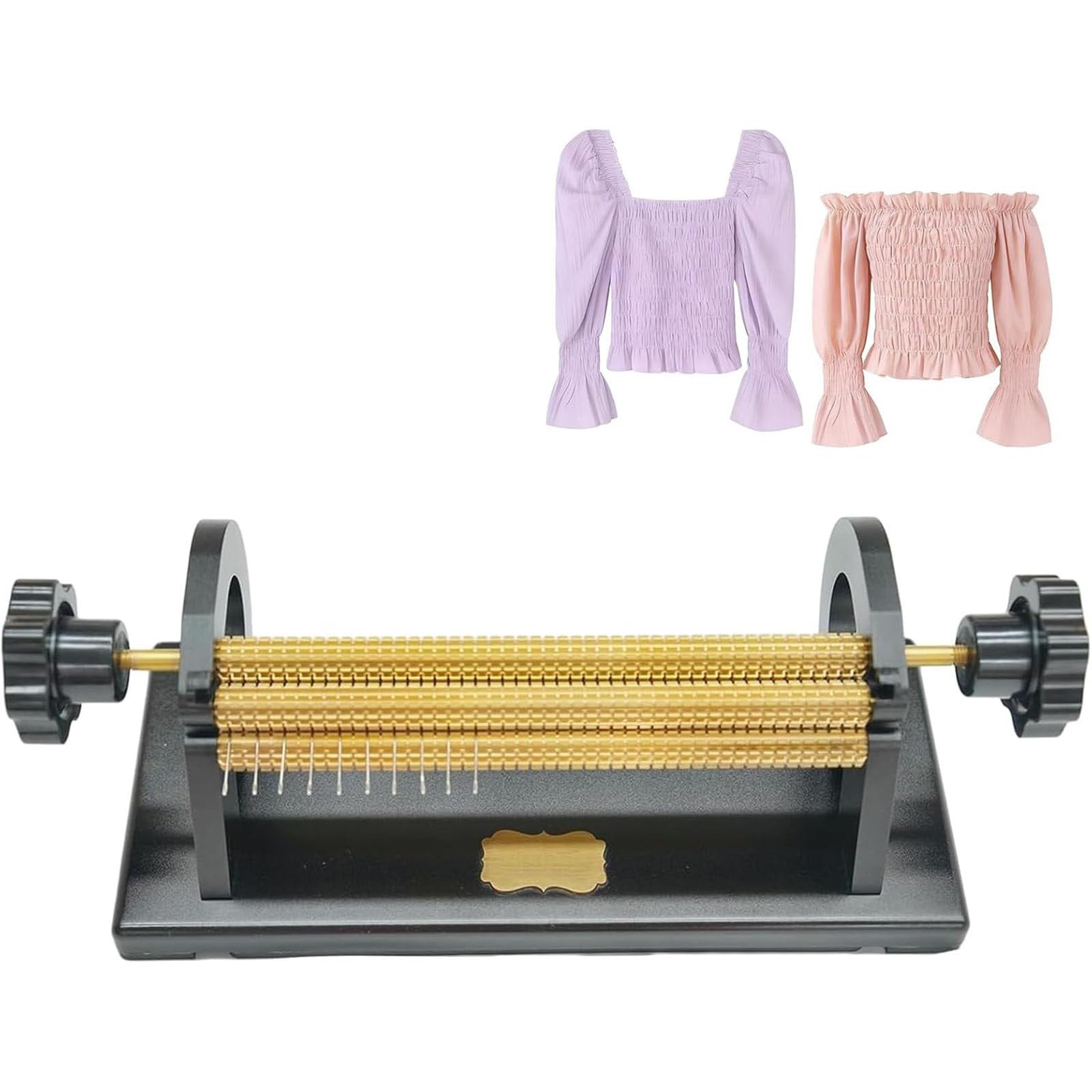 JozyJul Smocking Pleater Machine,24/32 Row Smocking Pleater with 24/32 Sewing Needles & Tool Kit, 47/64 Positions, Even Fabric Folds, 0.5 cm Stitch Spacing, for Costume & Craft Sewing 24Rows