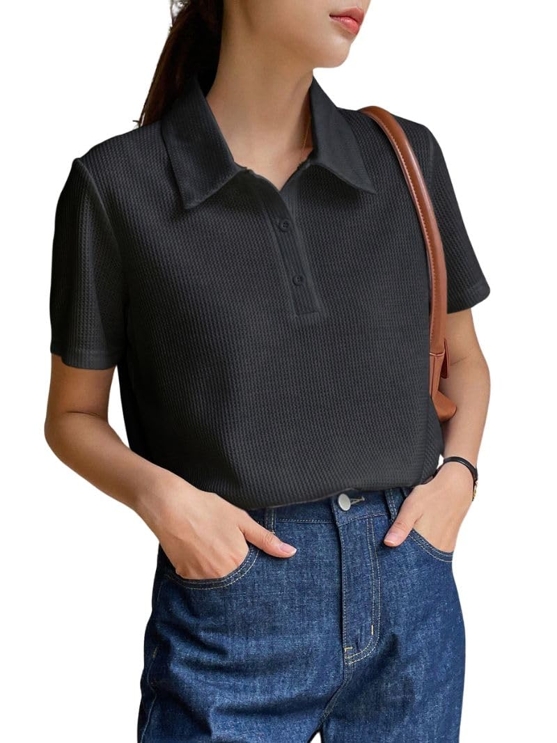 Leriya, maglietta da donna con colletto, stile occidentale, oversize, abbigliamento da lavoro, ufficio, tempo libero