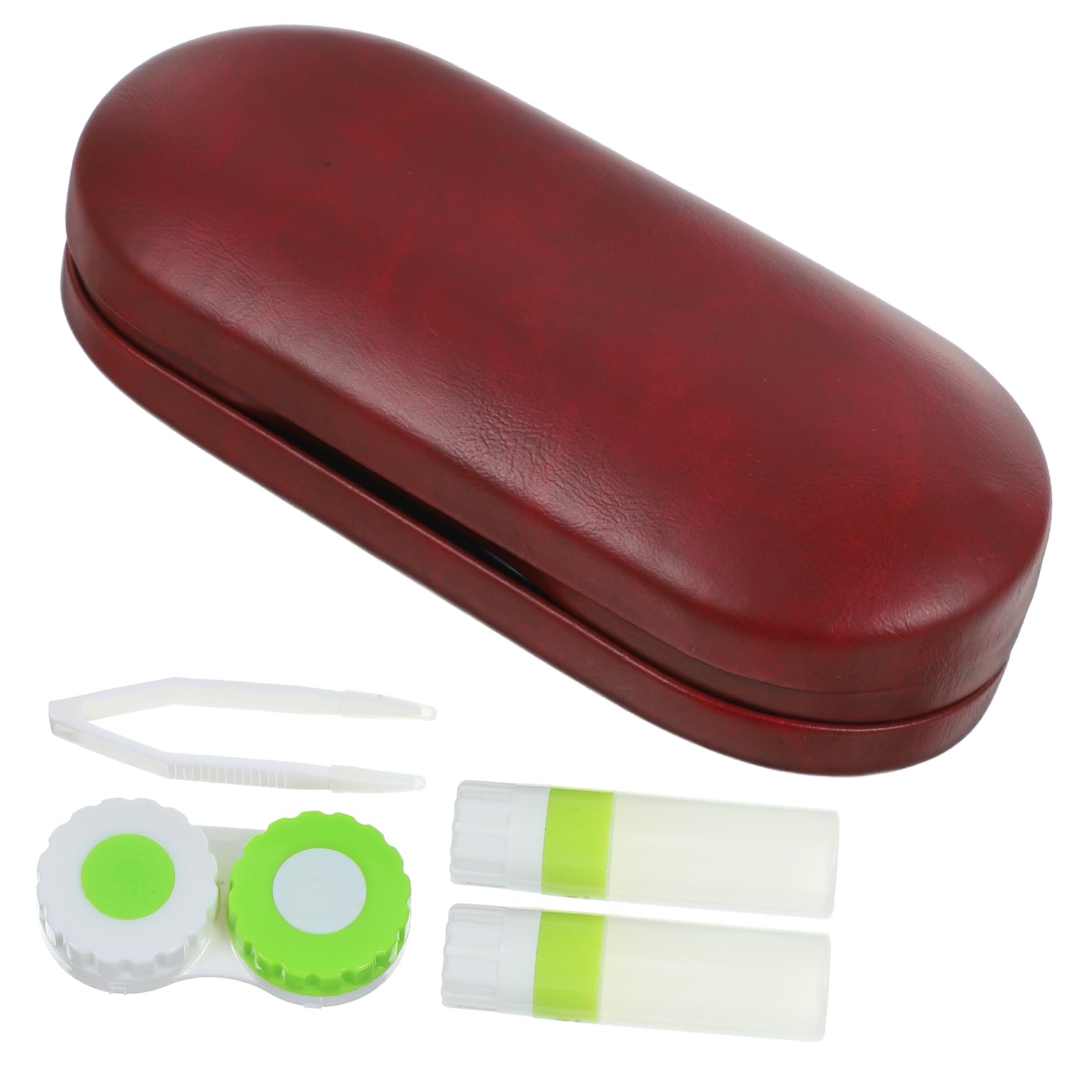 4 Sets Brillenetuis Brillenbehälter Linsenhalter Brillentrage Organizer Etuis Empfindliche Kontaktlinsenetuis Doppel Brillenetui Kontaktlinsen Zubehör Pinzette Rotes Feines Vlies