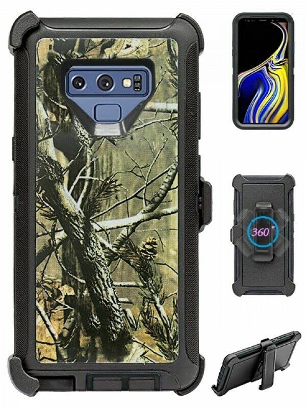 Fastsun Samsung Galaxy Note 9 Defender Case, Protective Defender Shockproof Hybrid Case Dual Layer Design Hard Cover with Belt Clip Holster for Samsung Galaxy Note 9 (Black Camo)