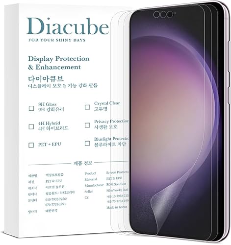 Paquete de 3 protectores de pantalla mate antirreflejos para Samsung Galaxy S23Plus, compatible con desbloqueo de huellas dactilares, cobertura