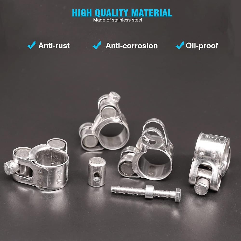 1 Clip for Tubo De Escape Con Perno En T, Abrazadera De Manguera De Acero Inoxidable 304 Que Se Adapta A 17-19 Mm A 162-174 Mm for Fijación De Tuberías Marinas(1pcs 162-174mm)