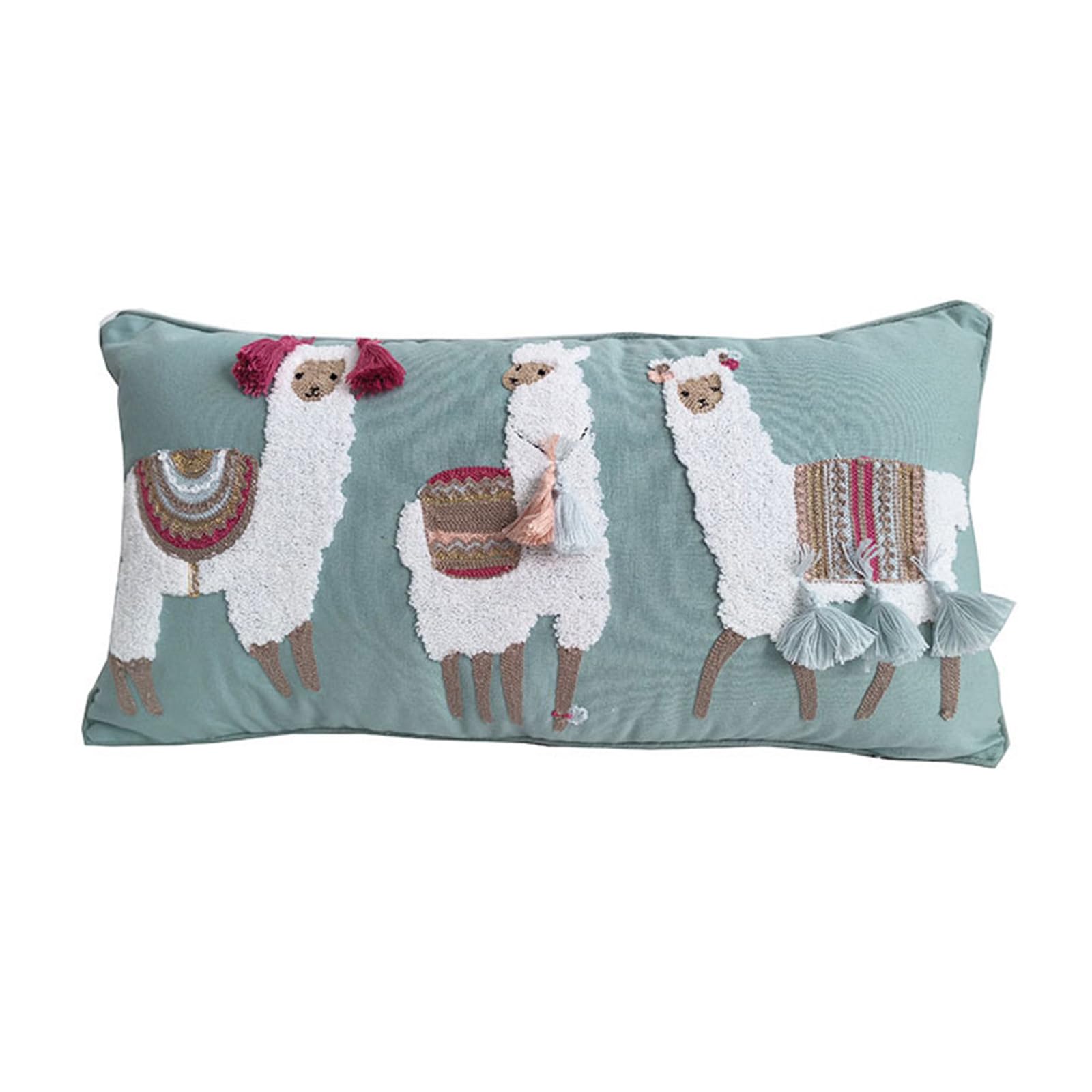 Tsophreniq Decorative Throw Pillow Cover with Tassels Square Rectangled Cushions Pillowcase for Couch Sofa Bedroom Livingrooms Throw Pillow