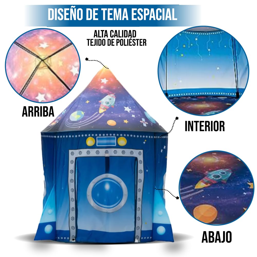 Tienda campaña Infantil - Casitas Infantiles - Tipi - Casita Infantil Exterior - Juguete para niños 3,4,5,6,7 años - Juego Infantil - Casitas Tela - Regalo de cumpleaños - (Azul)