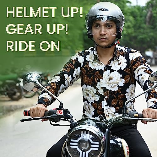 Image of O2 Open Face / Half face Helmet Unisex for Bike Women Men ISI Certified with Clear Visor Smooth Finish Lightweight & Compact (Silver, 540mm Medium)