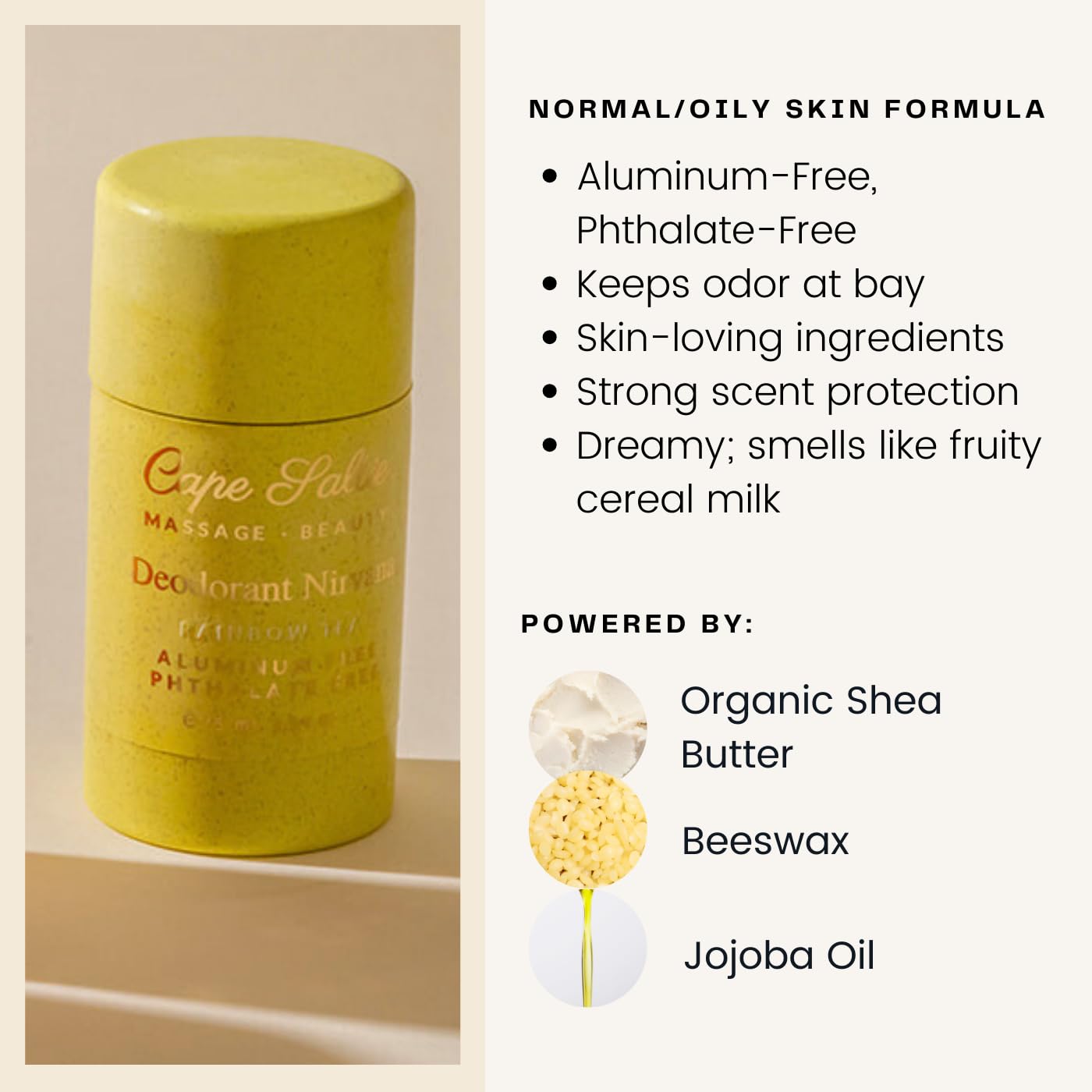 Cape Saltie · Massage Beauty Aluminum-Free, Natural Deodorant Nirvana in "Rainbow Tea" — Gummy Fruit Scent (2.54 oz) | Deodorant for Women | Solid Skincare Stick | Gifts for Women - Image 7