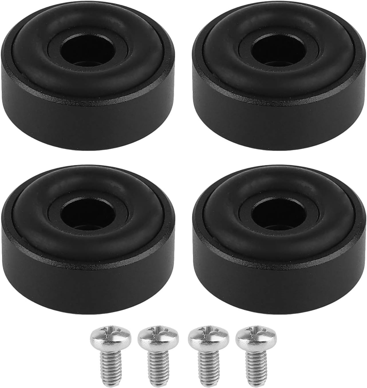 4PCS Aluminum Speaker Spike Shockproof 20x8mm Amplifier Feet Shock Absorber Amplifier Pads for Amplifier CD DAC Recorder Black