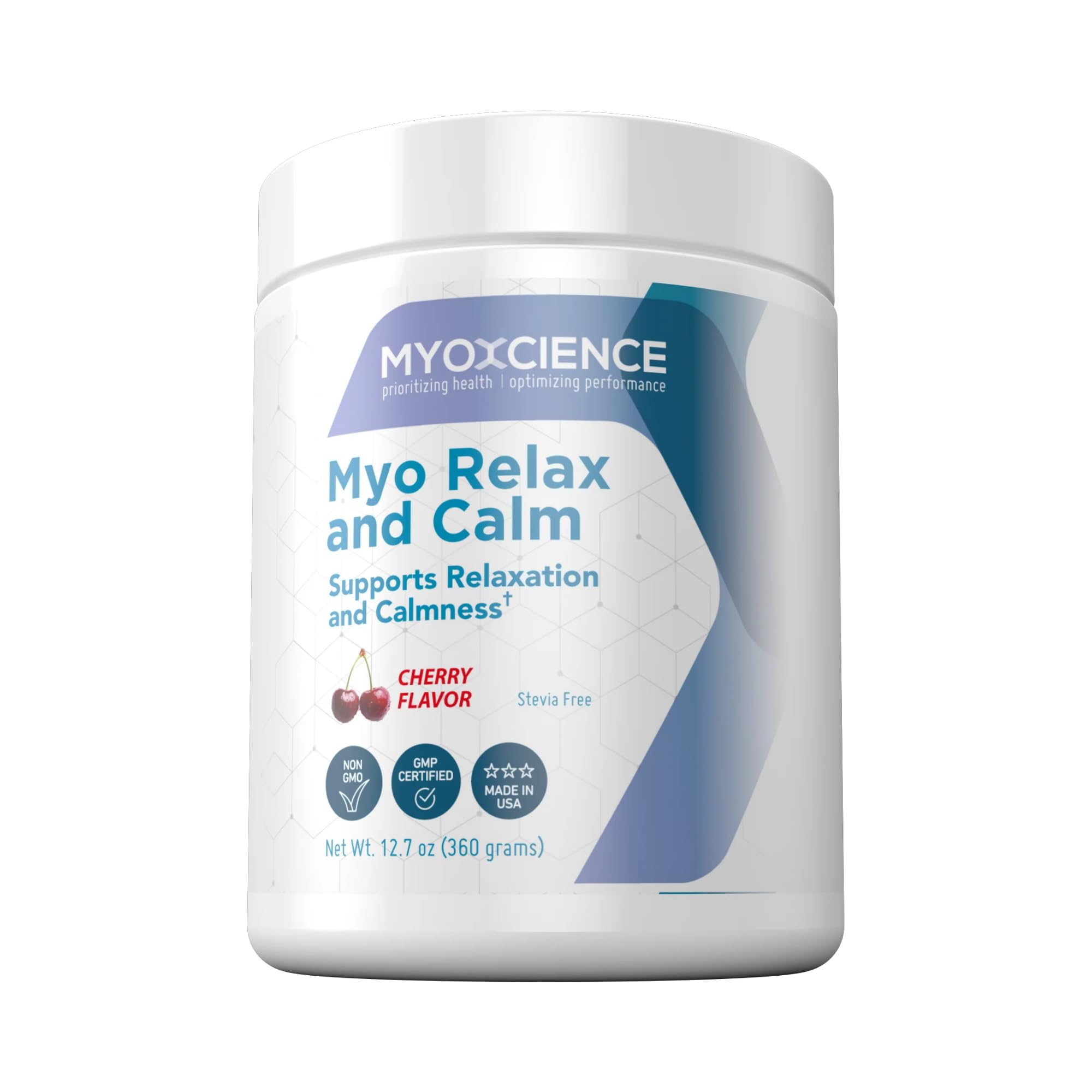 MYOXCIENCE Myo Relax & Calm | Myo-Inositol, L-Theanine, Taurine, Magnesium & GABA | Supports Sleep, Neurotransmitter, and Hormone Support (Cherry Flavor) (60 Servings)