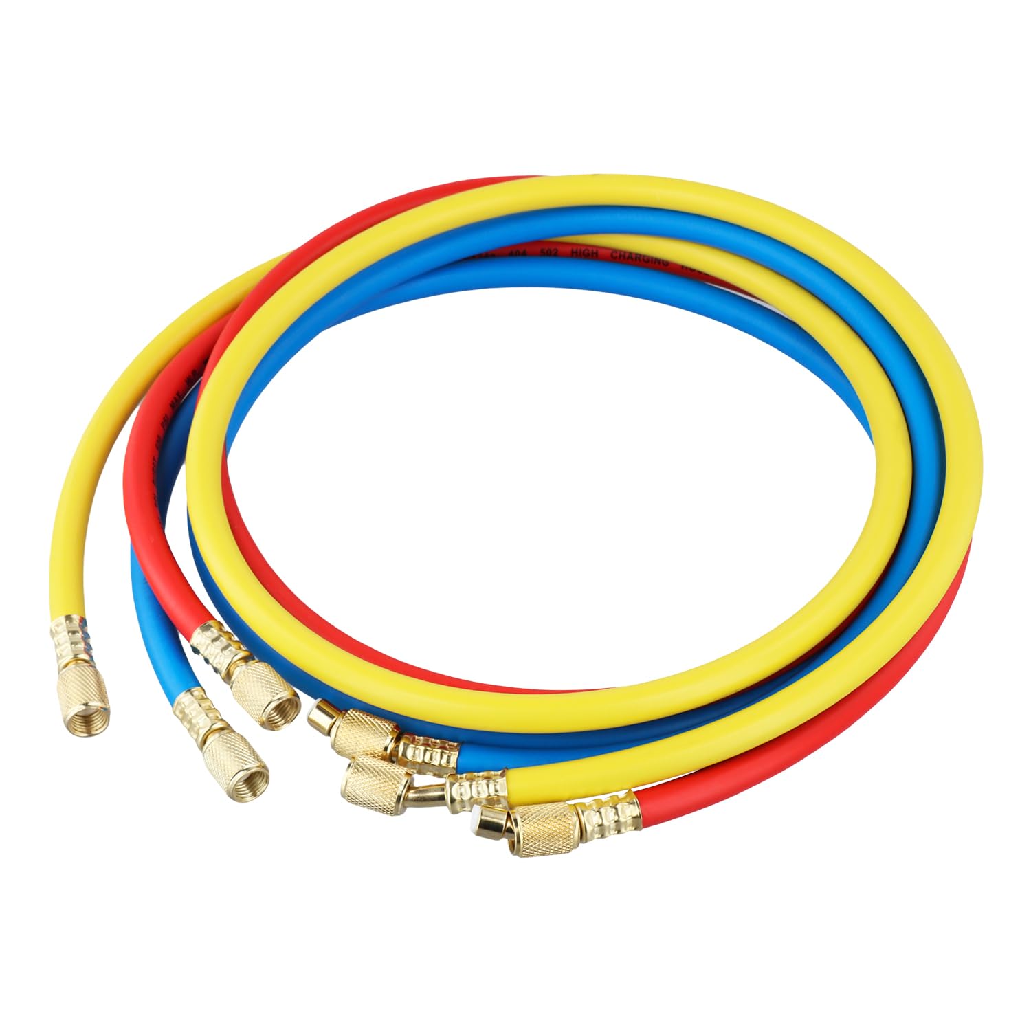 QWORK® 1,5 m wąż do ładowania czynnika chłodniczego, R134a, klimatyzacja, węże napełniające czynnikiem chłodniczym, 1/4", 600-3000 psi, wysokie ciśnienie