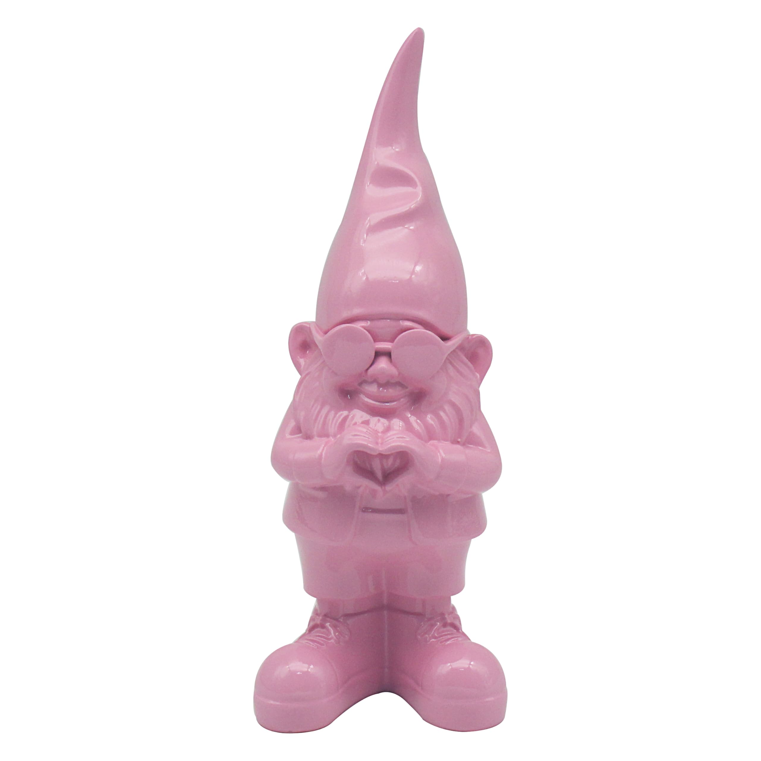 Lesser & Pavey Gnomes Home Decor Figurines & Ornaments For Home & Office | Decorative Home Accessories Statues For Indoor & Outdoor | Lovely Gifts for Women & Men Love Hand Pink 20 Cm