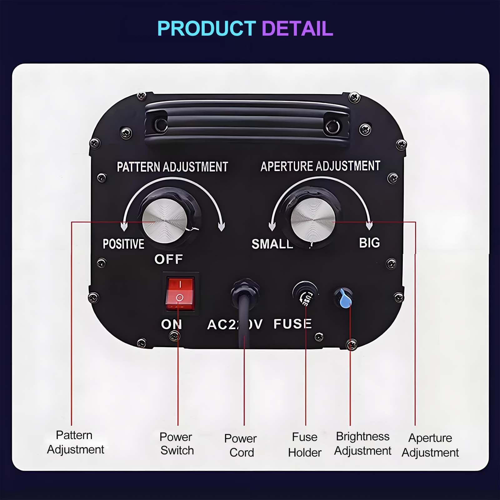 Faro A LED da Palcoscenico da 880W con Treppiede, Faretto A Profilo con Zoom Manuale per Teatro, Concerti E Spettacoli dal Vivo, LED COB con Proiezione di GOBO, Temperatura Colore E Luminosità