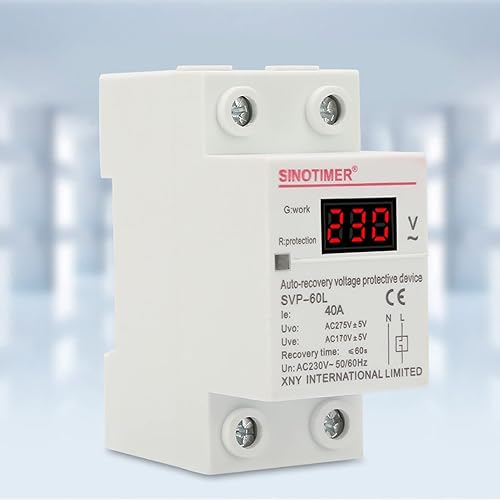 Miniatura 7 de Protector de voltaje automático 230V 40A Dispositivo de subtensión de sobretensión Montaje en carril DIN con función de recuperación