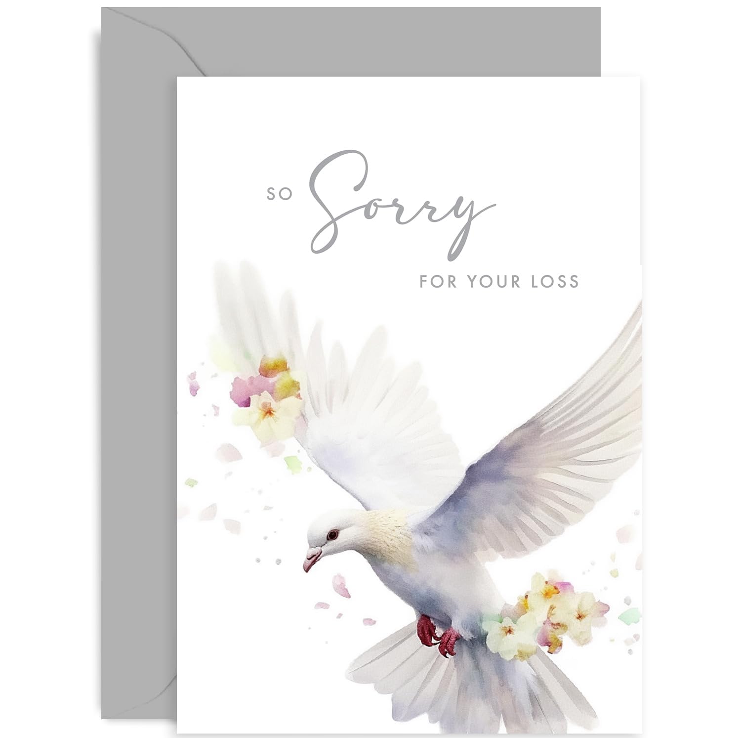 Tarjeta De Condolencias Con Texto En Inglés "On The Sad Loss Of Your Lovely Mum", Tarjeta De Condolencias De Flores Blancas, Tarjetas De Duelo Para Adultos, Tarjetas De Pensamiento En Ti, Interior