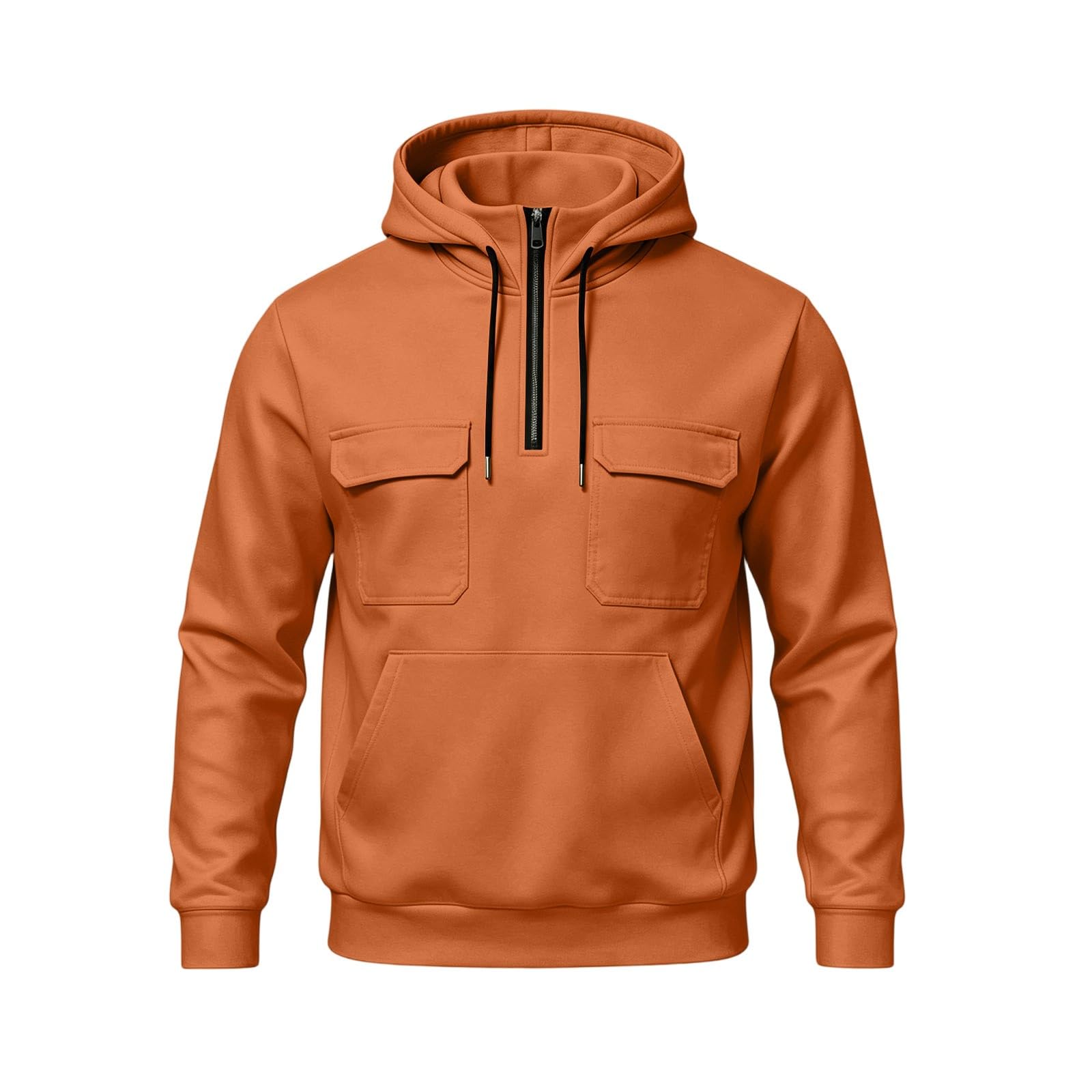 AEGJEGVD Sweat à Capuche Homme, Col Montant, Multi-Poches, Manches Longues | Col Haut, Moderne, pour Un Style Fonctionnel et Urbain, Adapté au Quotidien