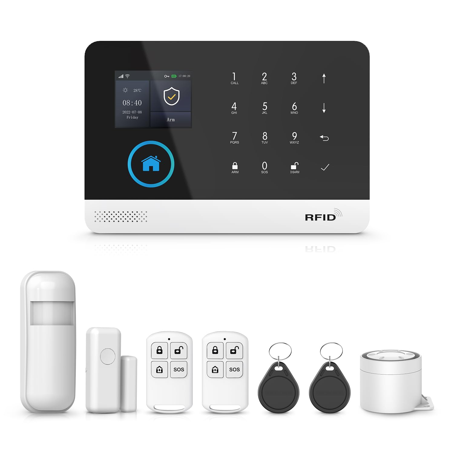 PGST-A103F Alarma WiFi Hogar 2025 - Sistema Seguridad 12 Sensores, Sirena 120dB, Sin Cuotas, Fácil Instalación (Alexa/Google Home)