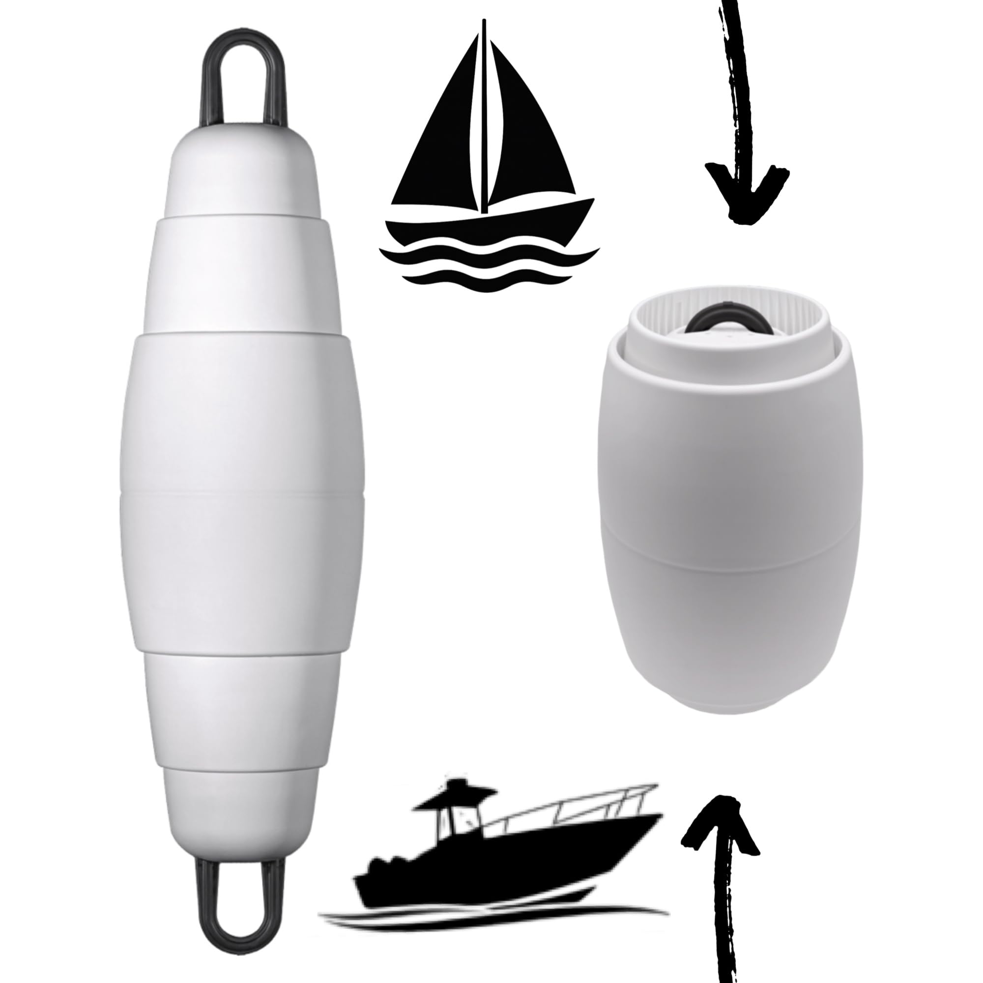 Pop Fender telescopiabile, accessorio per barche I Salvaspazio I Anti Quitsch I Attaccare Ponticello Fender I Serratura I per Barca a Vela, Barche a Motorino I Sport I Barche I Barche I Yacht I
