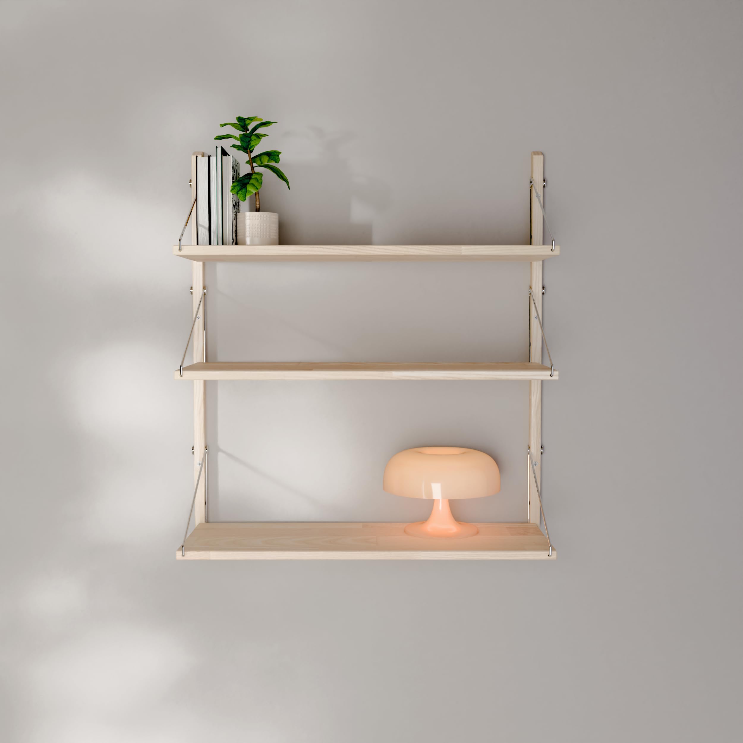 pamo Wandregal Esche – 83,8 x 33 x 91 cm, belastbar bis 50 kg