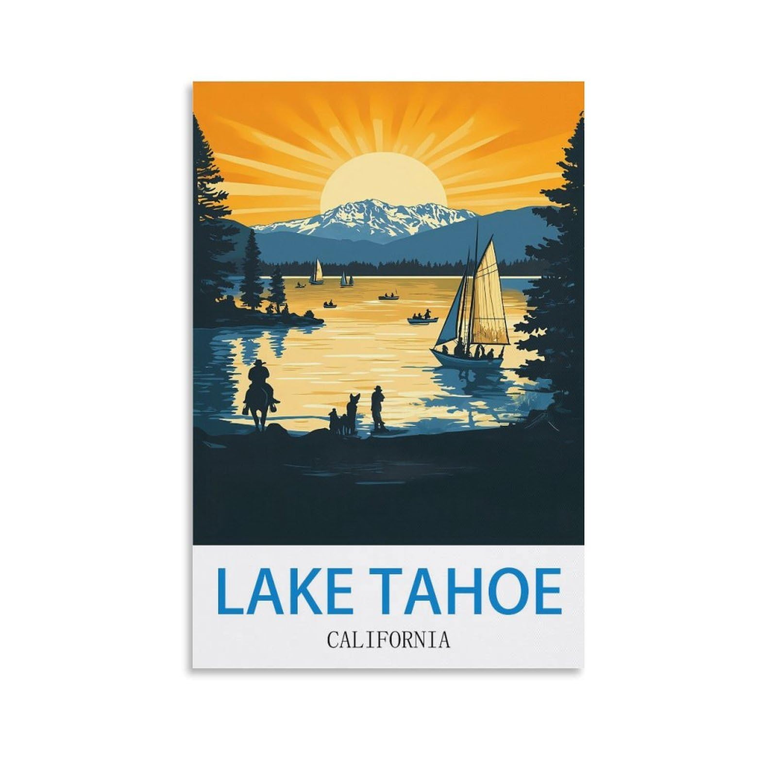 EZMLFA DIY 5D Diamond Art Painting Kits,Lake Tahoe Californias Colourful Rhinestone Diamond Arts Kits for Beginners, Perfect Home Wall Decor Gifts 50x60cm