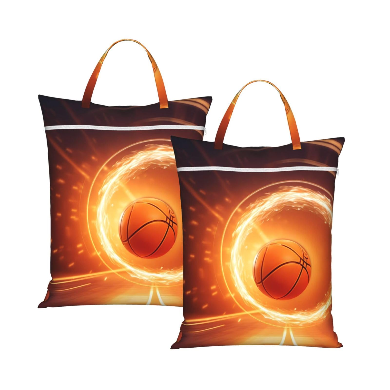 Basketball Travel Laundry Bag With Zipper Dirty Clothes Bag Water Resistant Laundry Storage Sack Portable Organizer For Travel Beach School Camping Gym