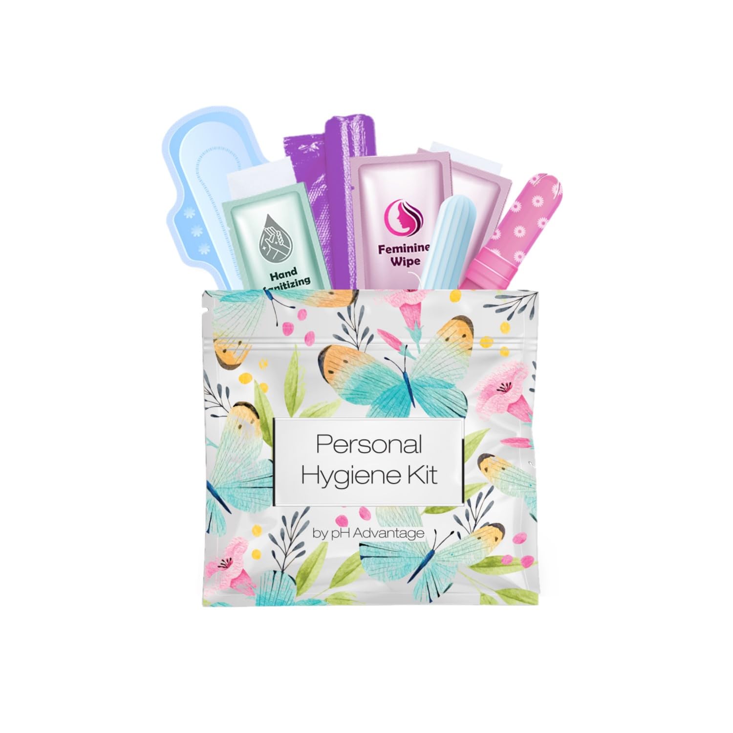 Menstrual Kit All-in-One | Convenience on The Go | Single Period Kit Pack for Travelling, Tweens & Teenagers | Individually Wrapped Feminine Hygiene