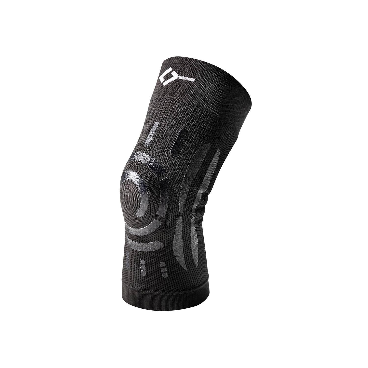 FLOKY Knee Support genouillère biomécanique Multisport Stabilise genou et rotule Protège ligaments et tendon rotulien Soutien articulaire Réduit les traumatismes et infections (Noir, M/L, droite)