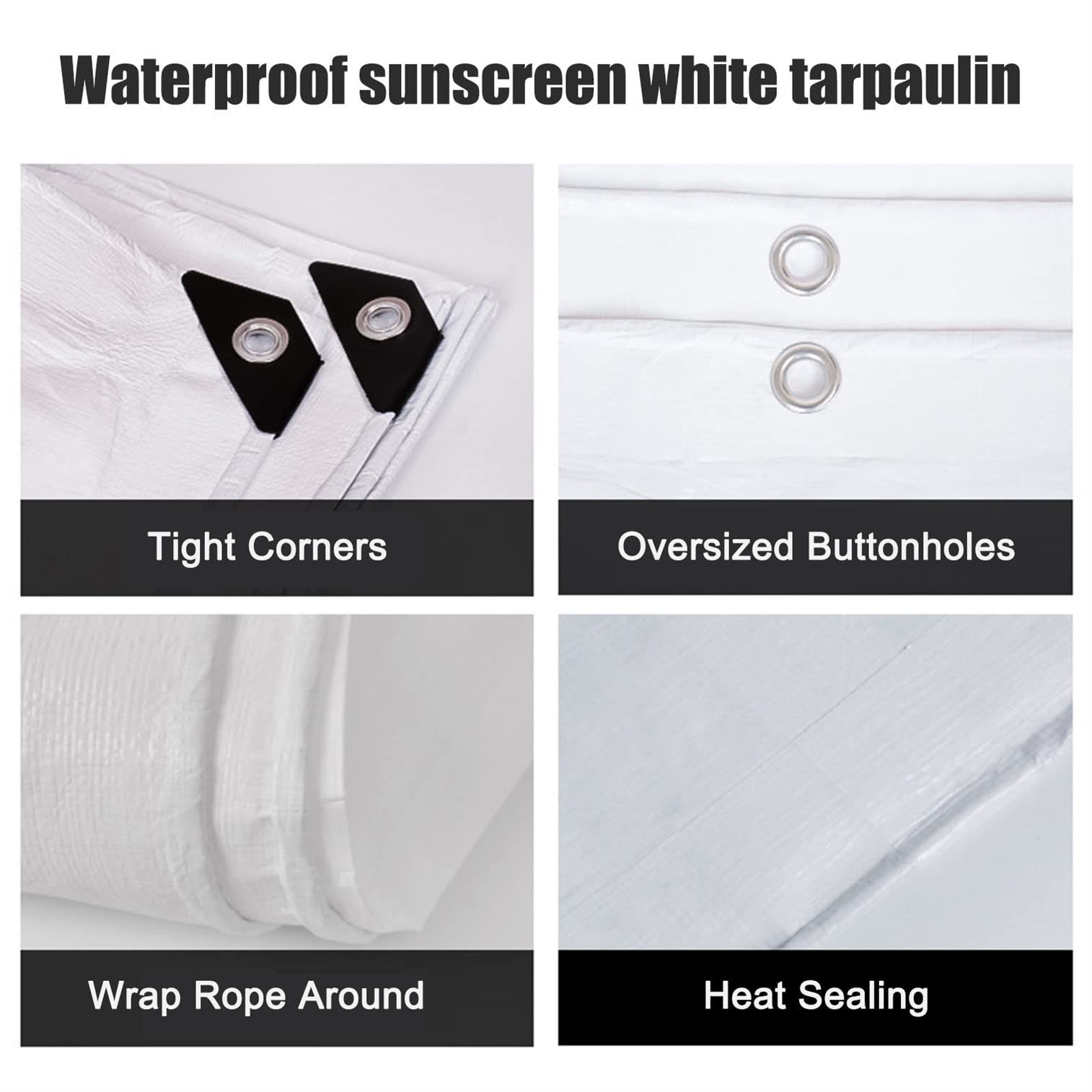Telone Telone Telone Impermeabile Resistente con Occhielli per Campeggio Esterna Telone Antipioggia Tenda Barca Camper o Copertura Piscina (Size : 3x3m(10x10ft))