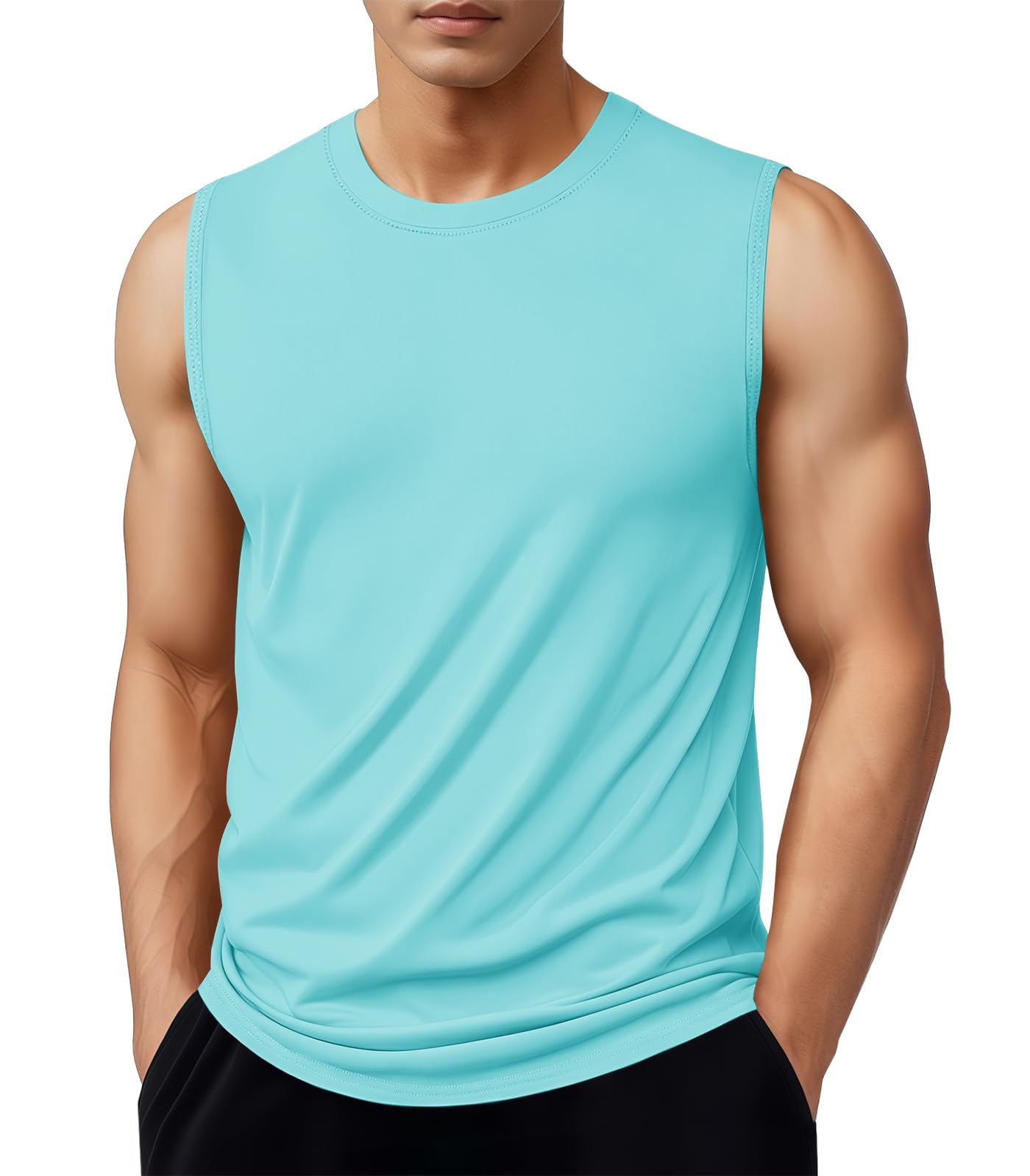 MAGNIVIT Men's Cotton Tank Tops Workout Gym Moisture Wicking T Shirts Muscle Athletic Sleeveless Top