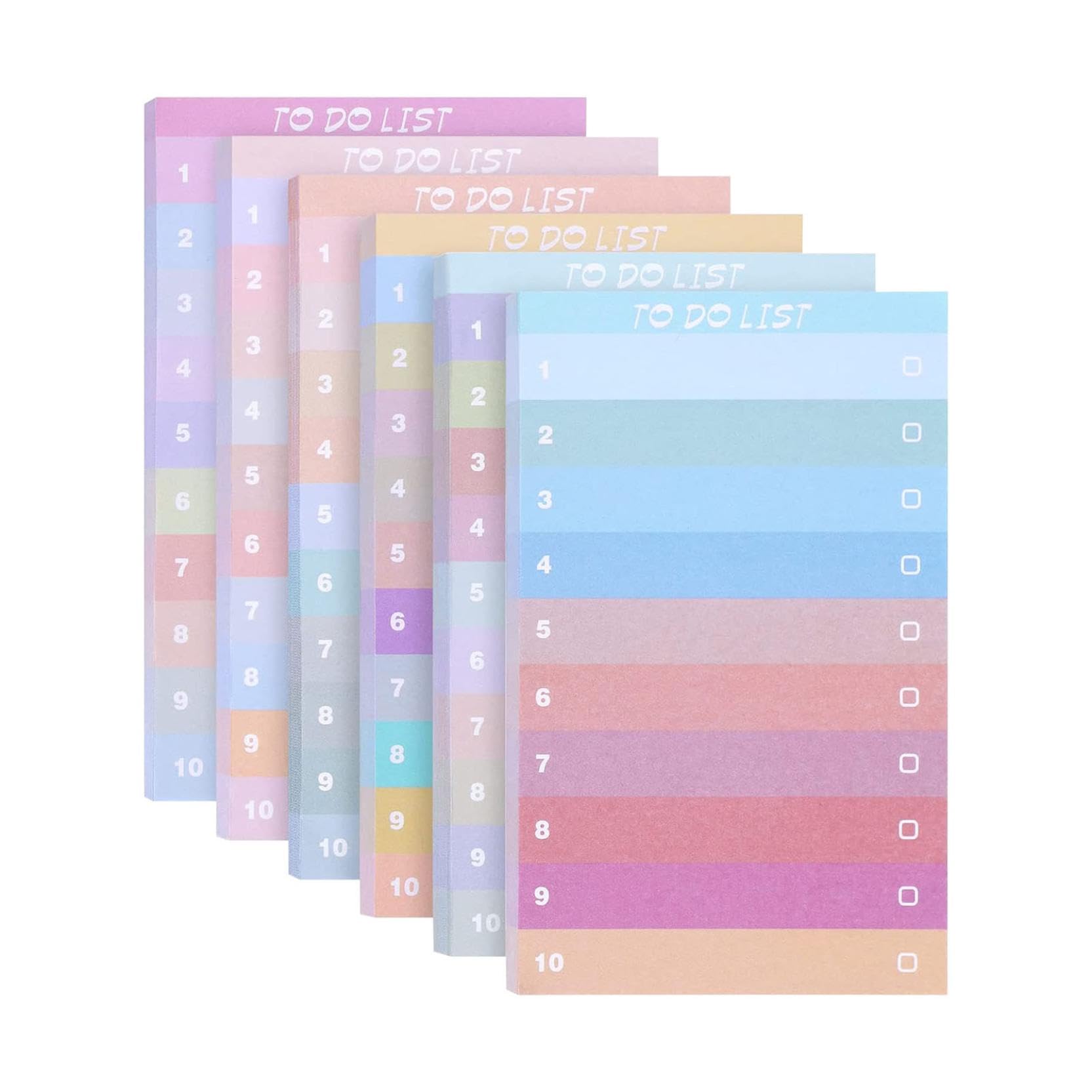 50 Sheet Pack for To Do Lists Notes, Daily Lists, Memo Pads, Shopping Lists, Reminders, Weekly Plans, Portable Notepads, Organizational Planners, Macaron-Colored, And Bright Academic Planners