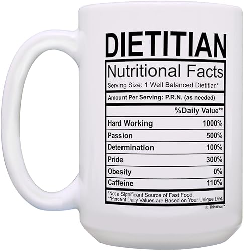 Miniatura 10 de ThisWear Regalos dietistas registrados para mujeres, hechos nutricionales dietistas, ideas de regalos para dietistas, taza de café de cerámica de 11