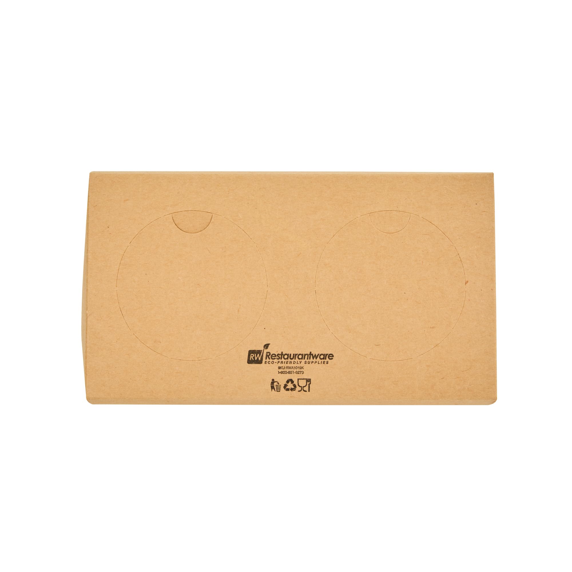 Restaurantware Bio Tek - Fiambreras de papel con asas, 100 recipientes desechables de papel kraft para alimentos, 21 x 10 x 20 cm, portavasos para utensilios de cocina, portadores de bebidas para
