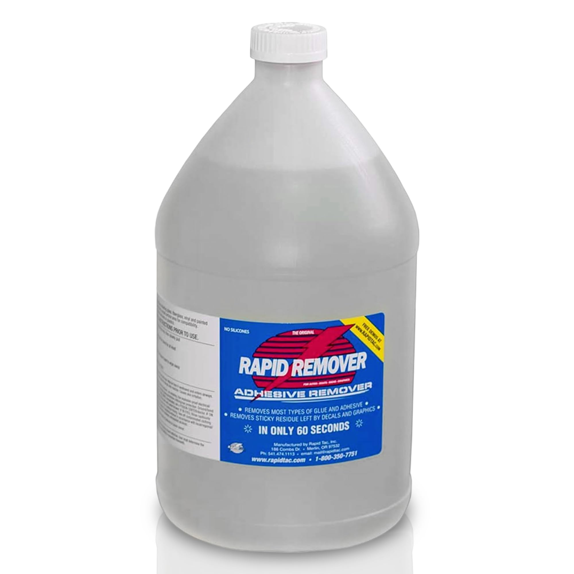 Rapid Remover Adhesive Remover 128 oz (1 Gallon) | Removes Most Adhesives in 30–60 Seconds | Safe Water-Soluble Formula | Cold Weather Ready | for Vinyl Wraps, Graphics, Decals, and Stripes