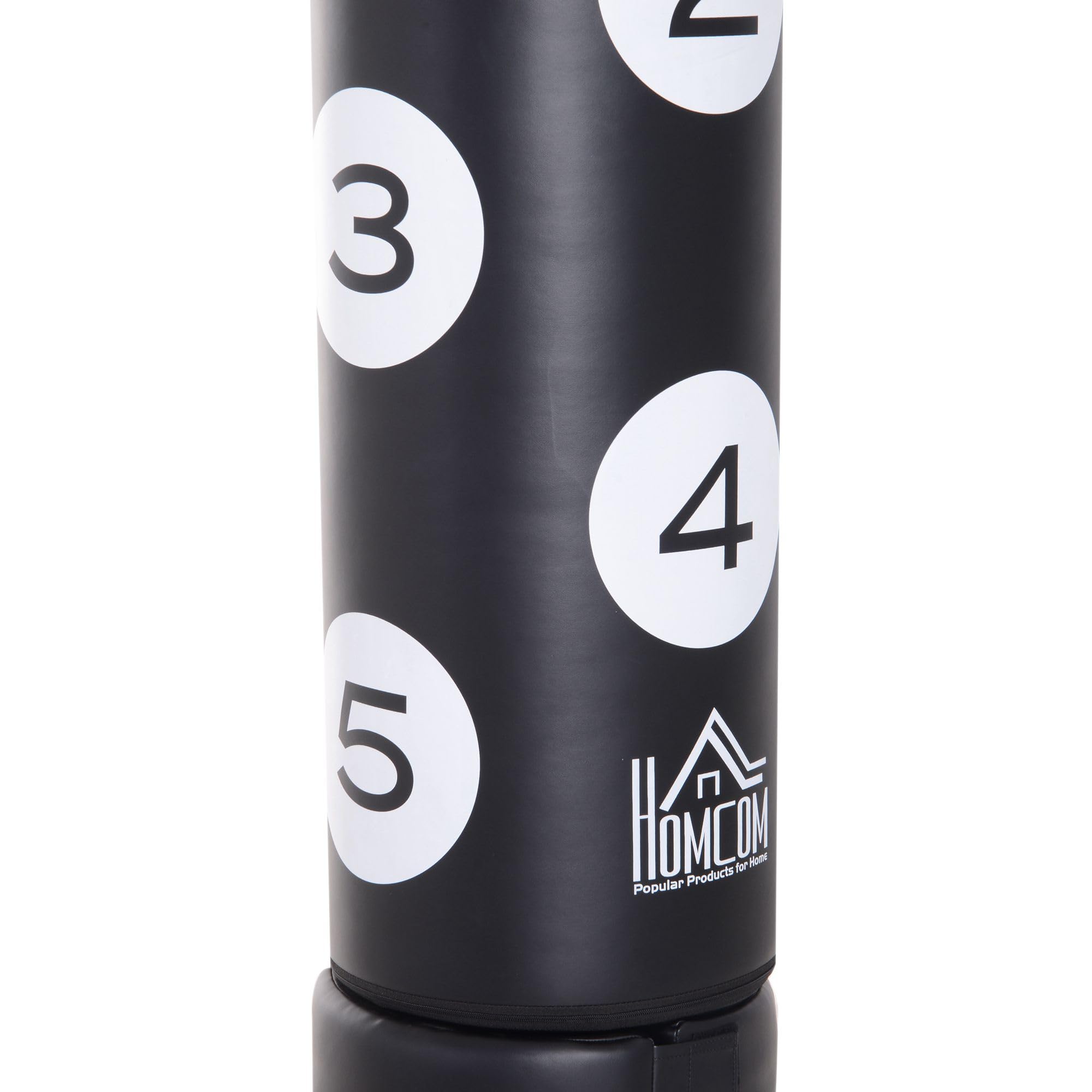HOMCOM staande bokszak bokspop boks-dummy dummy training bokspartner bokszak boksen zwart 70 B x 70 D x 176 H cm