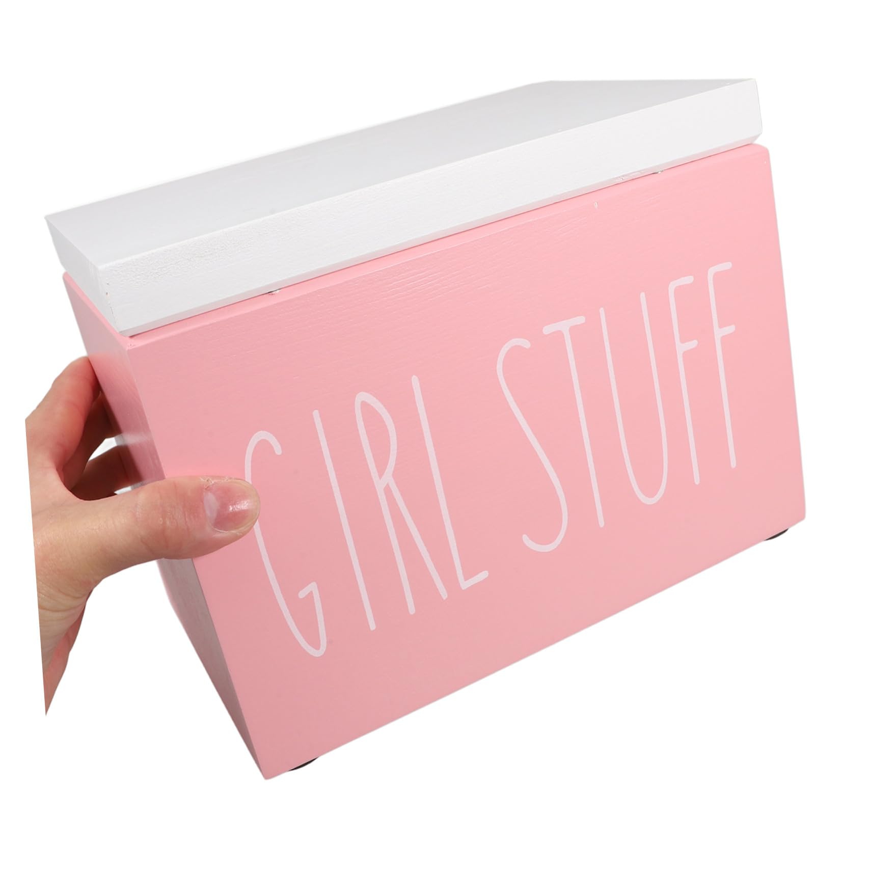 Beaupretty 2 Stück Holz Tamponbehälter mit Deckel, Rosa, für Badezimmer