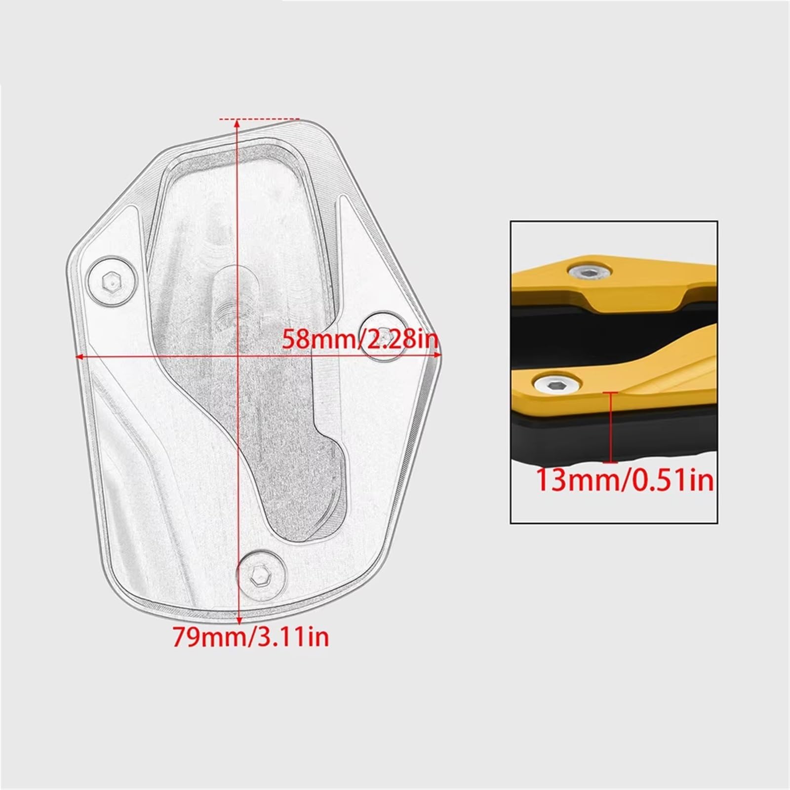 Piastra Cavalletto Moto Compatibile Con Forza350 Per NSS350 Piastra Di Estensione Del Cavalletto Laterale Moto(Red)