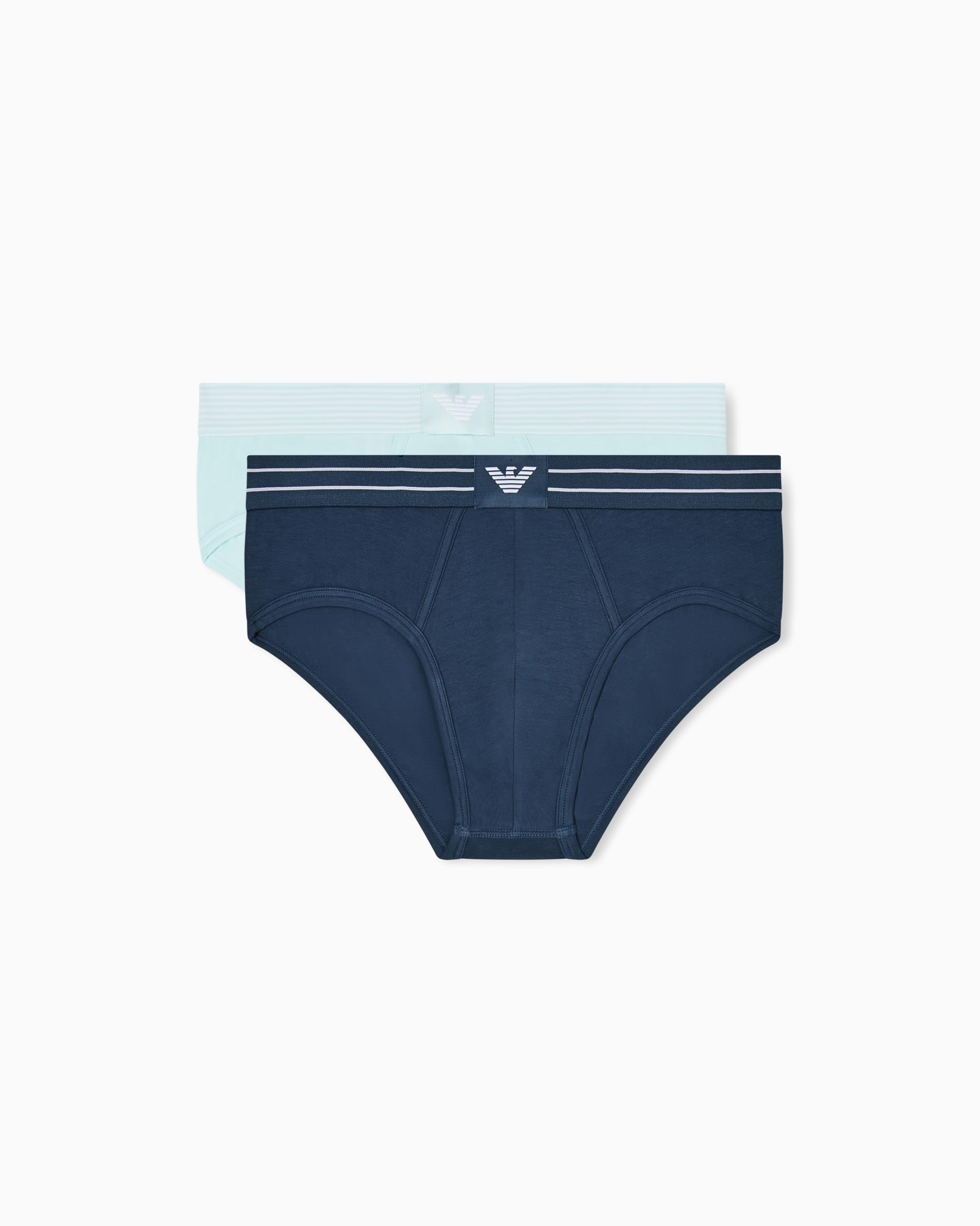 EMPORIO ARMANI Men's LOGOLABEL 2-Pack Brief Blue M