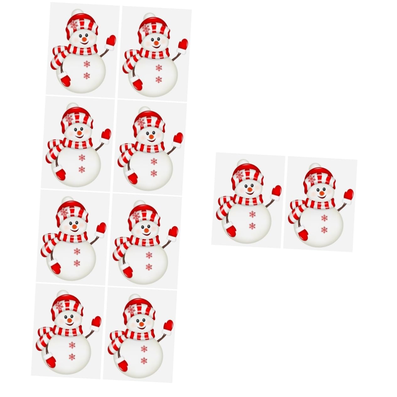 IMIKEYA 10 Bögen Aufkleber Selbstklebender Fensteraufkleber Weihnachtszubehör Weihnachts Türaufkleber Weihnachts Fensteraufkleber Schneemann Fensteraufkleber Schneemann