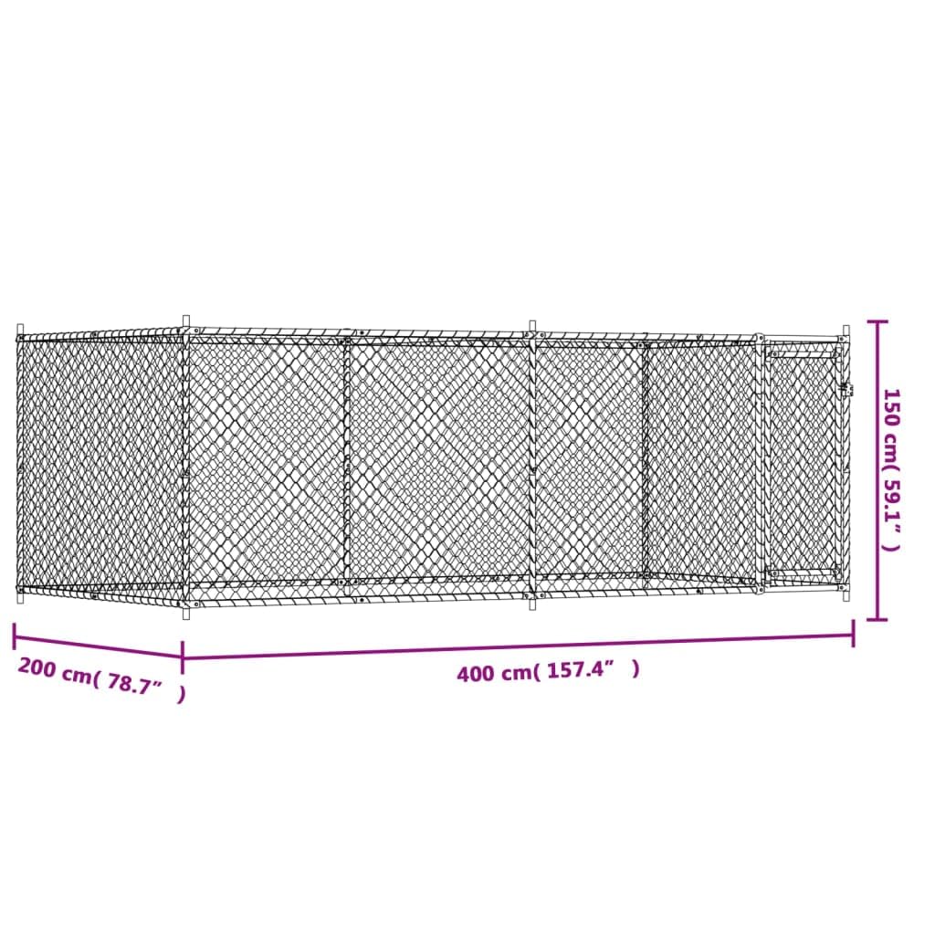 Festnight Perrera de Exterior con Toldo Gallinero de Exterior Grande Jaula para Perros con Cerradura Caseta para Perros Mascotas Animales Perro Grande Exterior 4 x 2 x 1,5 m