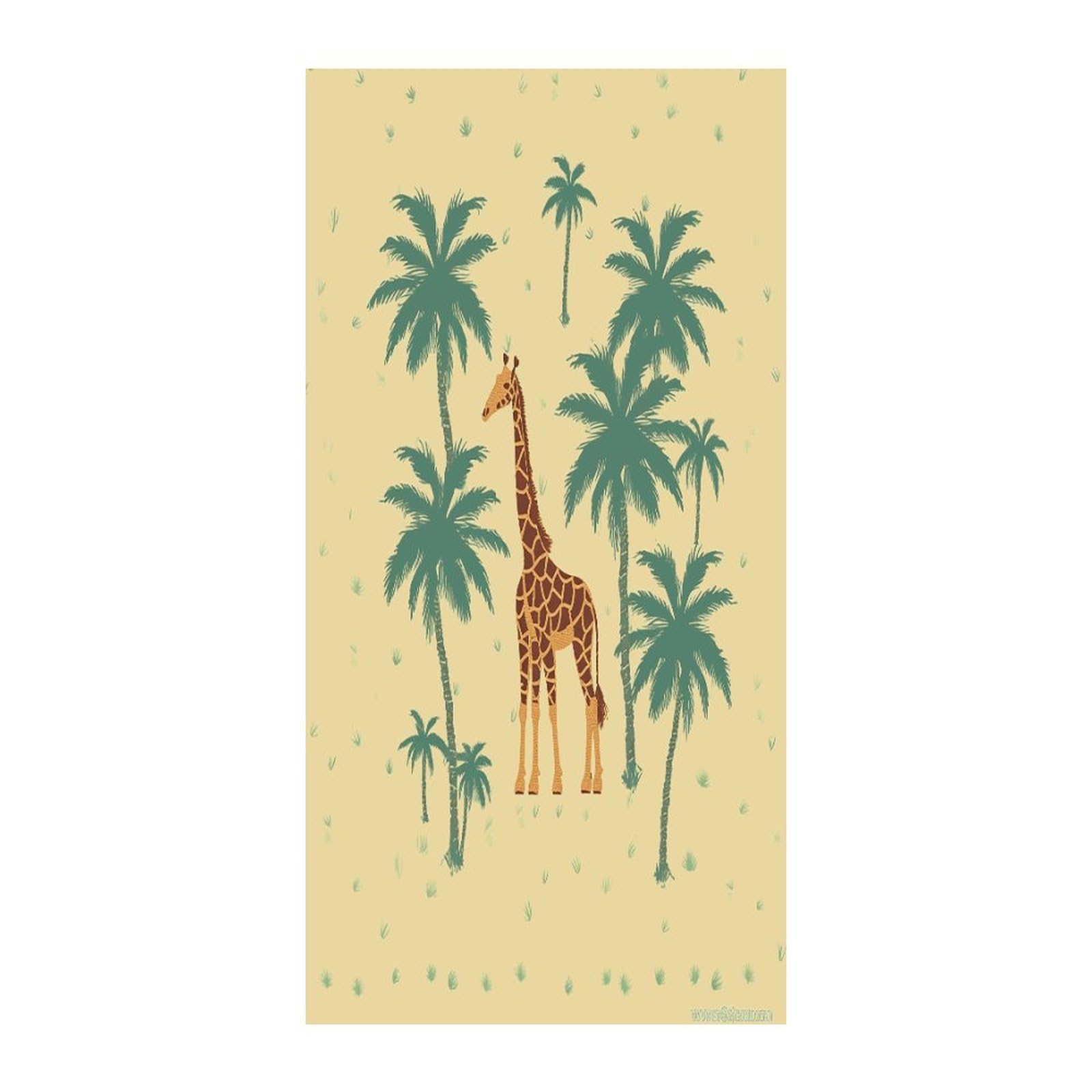 Fekiloot Style Giraffe Palm Tree Door Curtain Room Divider Curtains