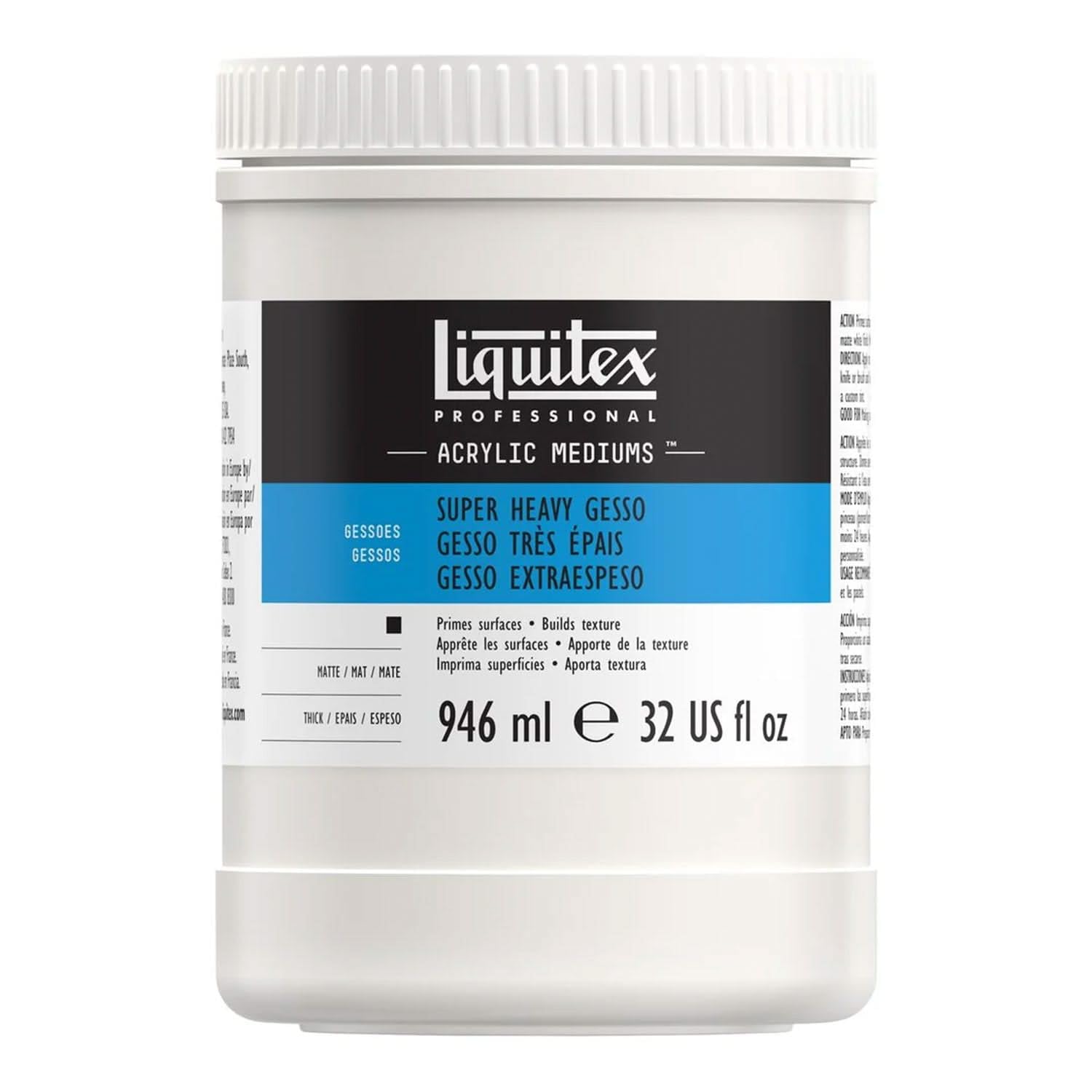 LiquitexProfessional Gesso Surface Prep Medium, 946ml (32-oz), Super Heavy