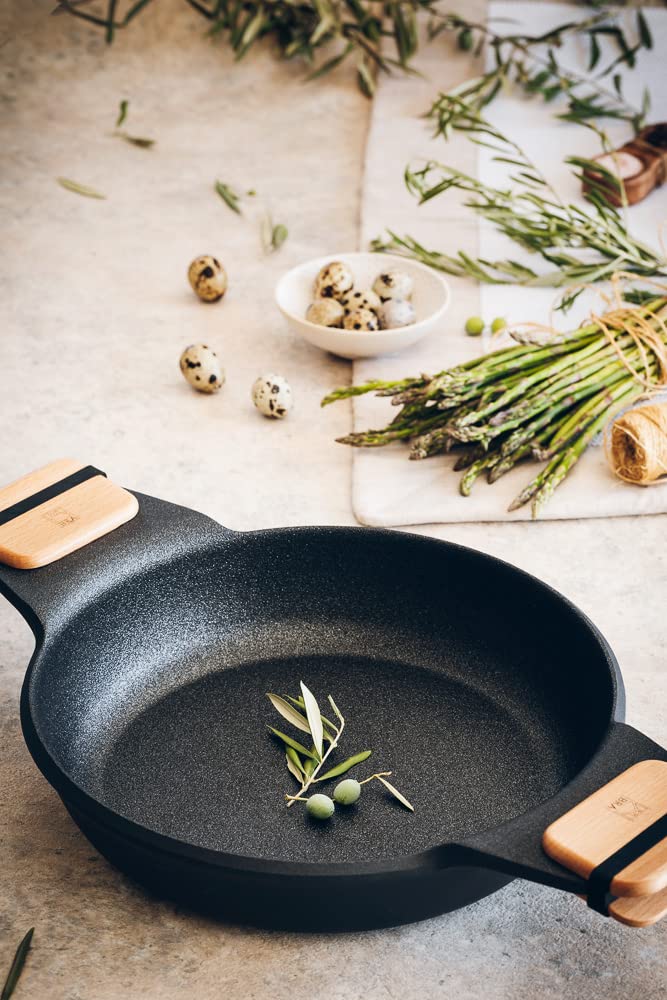 BRA Market | Cacerola baja 24 cm, Aluminio Fundido con Antiadherente, sin PFOA, Apta para todo tipo de cocinas incluida Inducción
