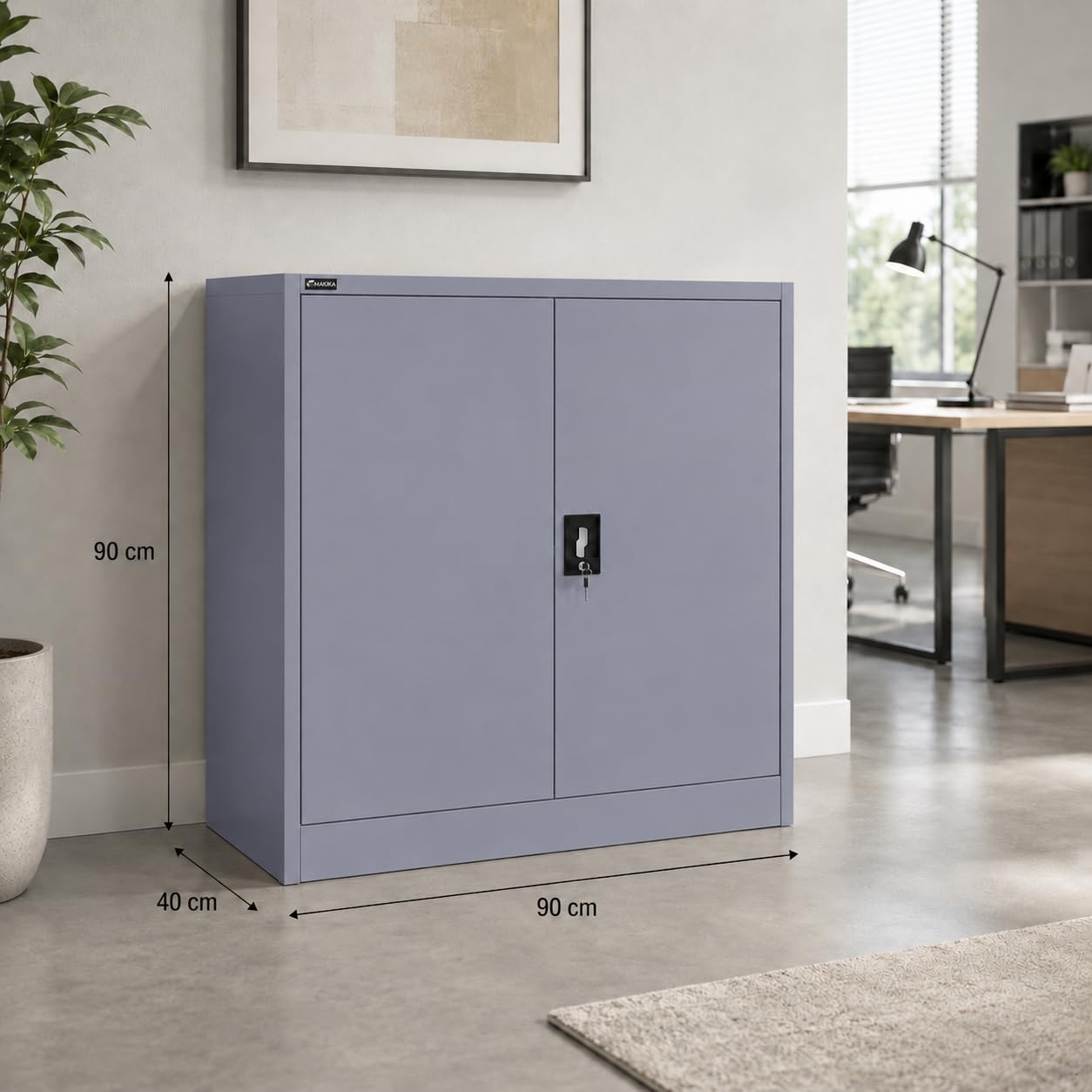 Armoire de bureau multifonction verrouillable 40 x 90 x 90 cm - Armoire de rangement en acier avec 2 portes - Étagère réglable en hauteur - Anthracite