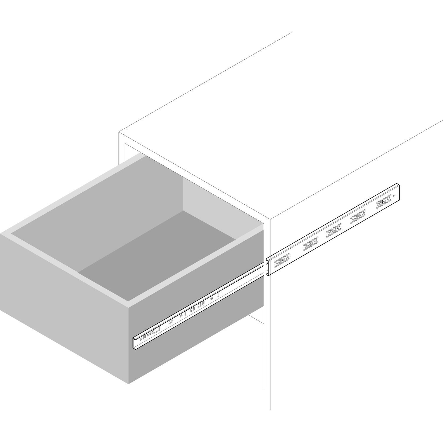 ACCURIDE 2132 Kugelkäfigführung - Teilauszug, Schienenlänge 350 mm