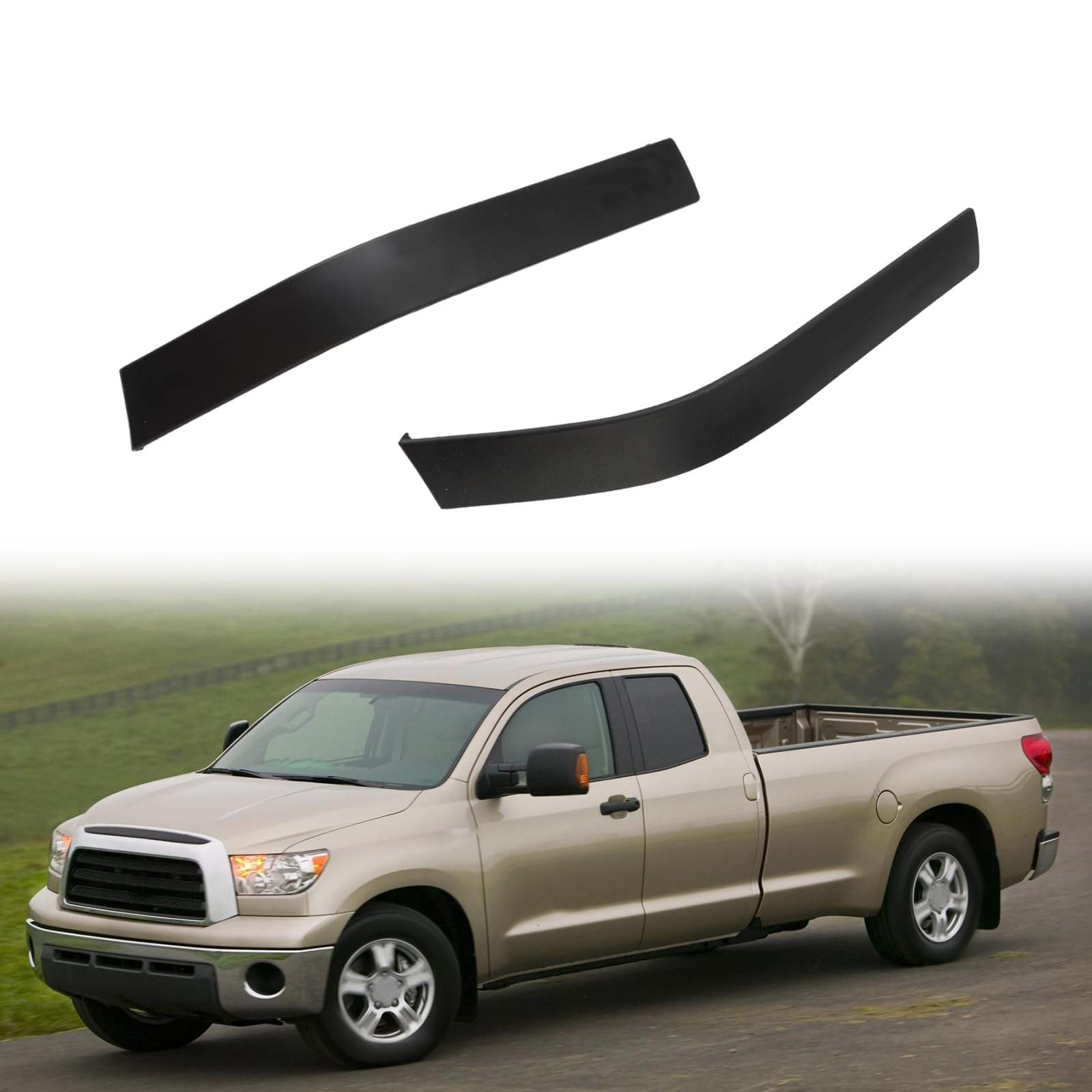 JDMON Rear Roof Drip Molding Strip Weatherstrip Sealing Compatible with Toyota Tundra Double Cab 2007-2021 Replacement for 75553-0C020 75554-0C020,