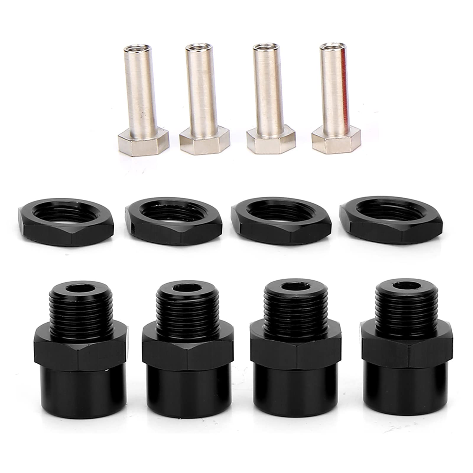 Alomejor Set Adattatori Esagonali Per Ruote RC: Converti Da 12mm A 17mm, In Alluminio CNC, Per Modelli 1/10