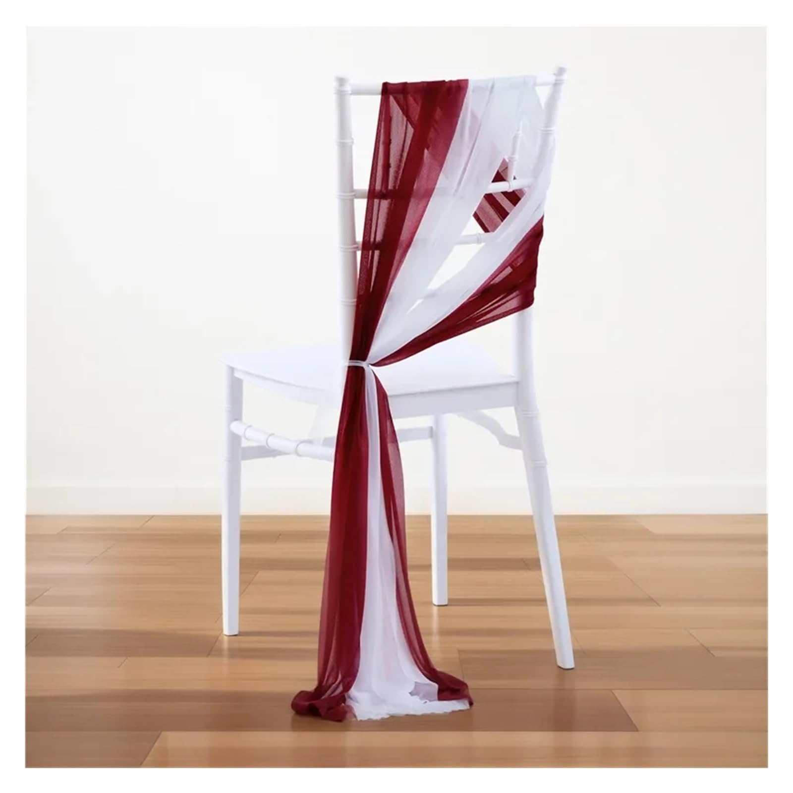 Stuhlschleifen 10/50 Stücke 17x250cm Shiny Chiffon Stuhl Schärpen Set Schärpe Gaze Hochzeit Stuhlhussen Band Hochzeit Party Gang Stuhl Dekoration(Wine Red Set,50pcs)