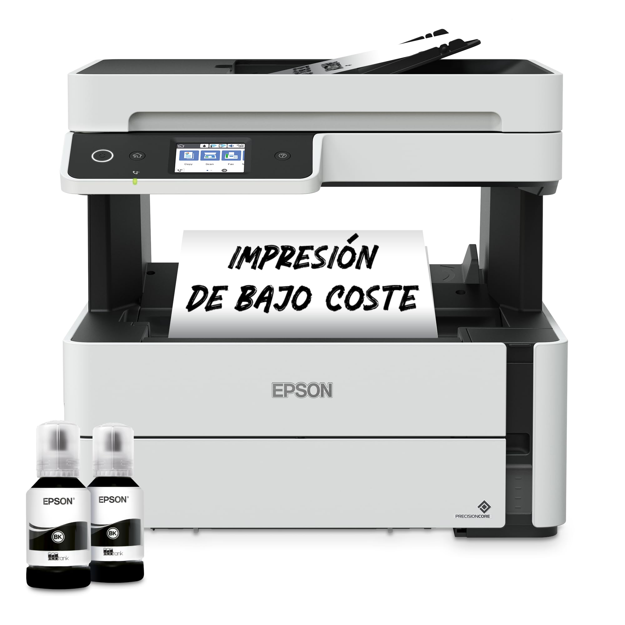Epson EcoTank ET-M3180 I Impresora de Depósito de Tinta | Impresión Monocroma | Wi-Fi | A4 | Imprimir, Copiar, Escanear, Fax | Imprime Doble Cara | Pantalla Táctil 6.1cm | ADF | PCL